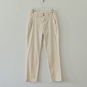 Paige High-waist Relaxed Fit Straight Leg Cream Trousers‎ Size 27